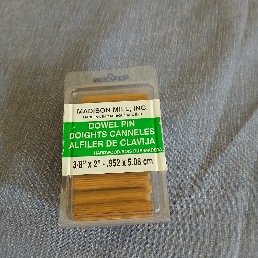 Wood Dowel Pins 18 pieces 3/8" x 2" by Madison Mill Inc.